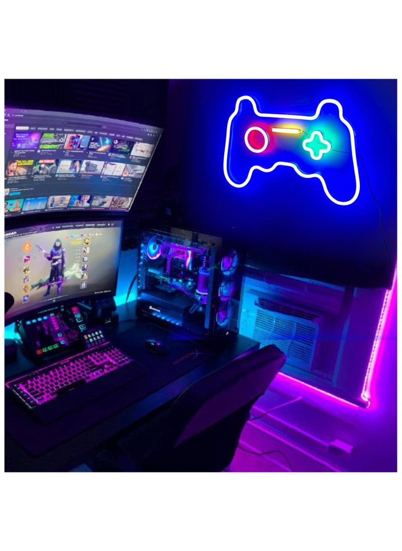 AIYISHI Neon Signs LED Gamepad Shaped Lights Wall Decor Multicolour 27.5 x 41cm  - Image 5