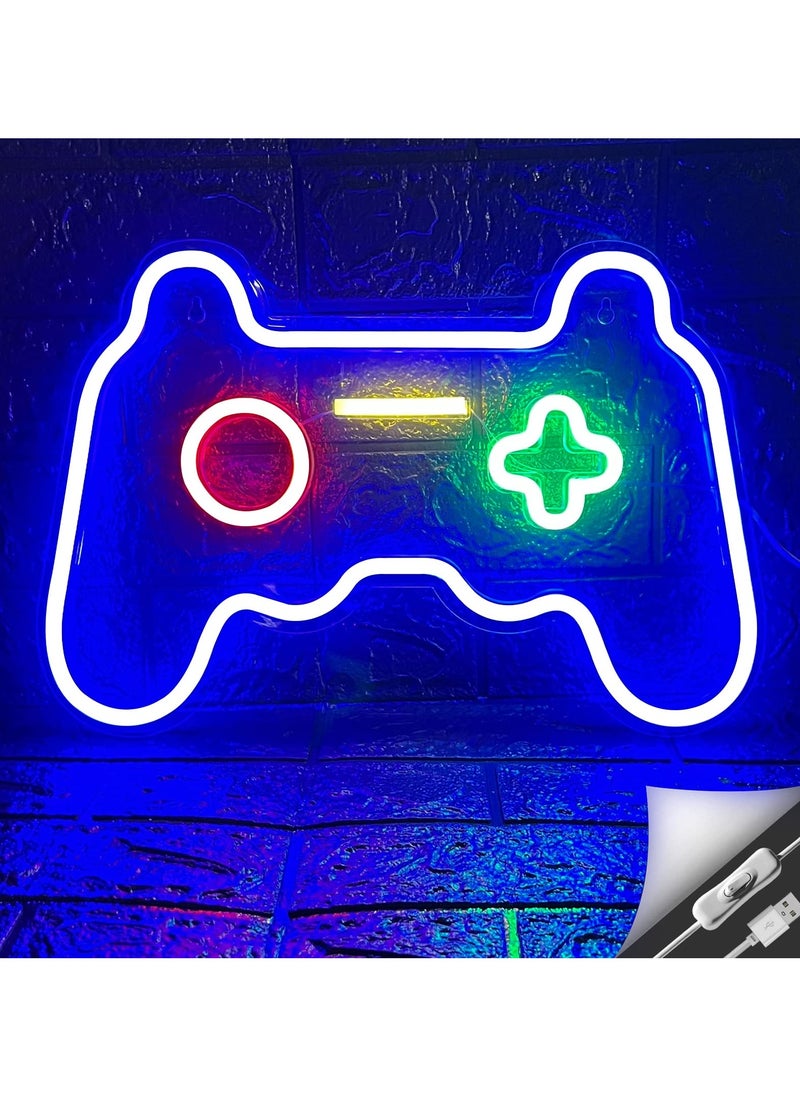 AIYISHI Neon Signs LED Gamepad Shaped Lights Wall Decor Multicolour 27.5 x 41cm  - Image 2