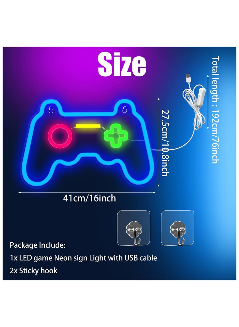 AIYISHI Neon Signs LED Gamepad Shaped Lights Wall Decor Multicolour 27.5 x 41cm  - Image 3