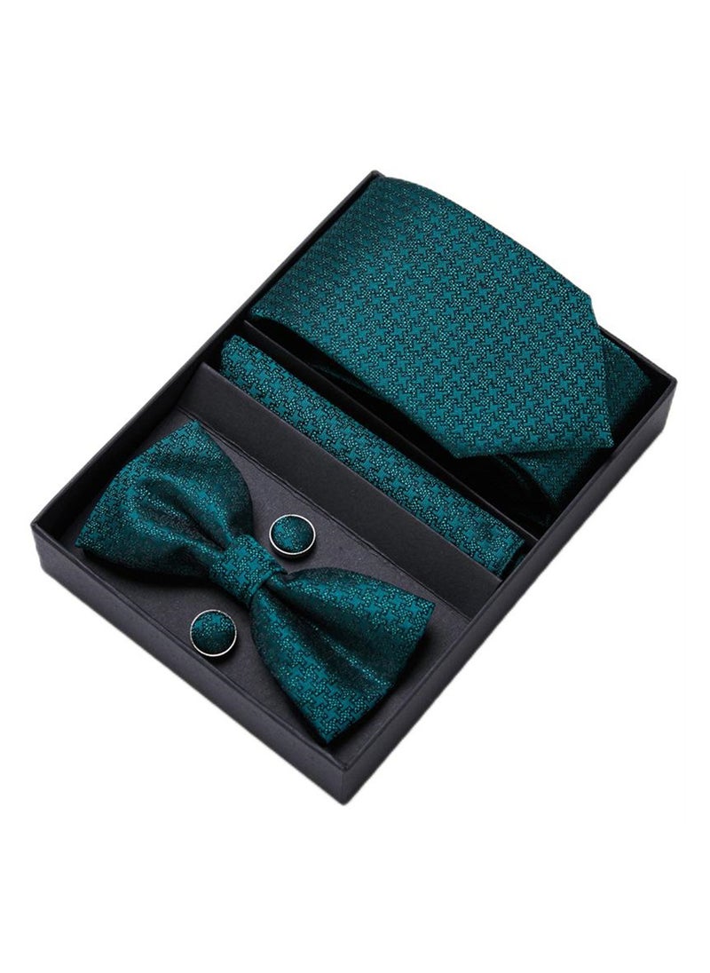 Generic 5 pcs high-end tie for men business professional formal tie bow tie cufflinks square scarf fashion accessories gift box  - Image 1