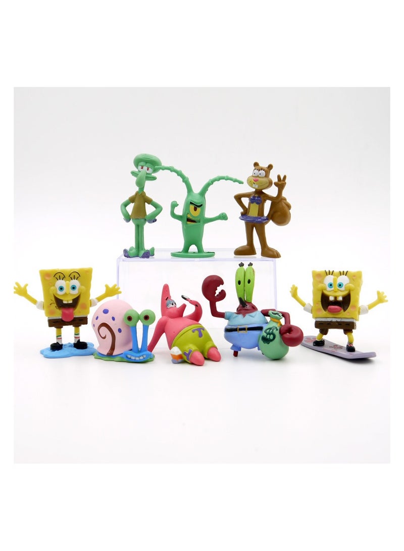 8 SpongeBob SquarePants Doll Toys Handmade Models Cake Fish Tank Micro Landscape Scene Shaped Ornaments  - Image 2