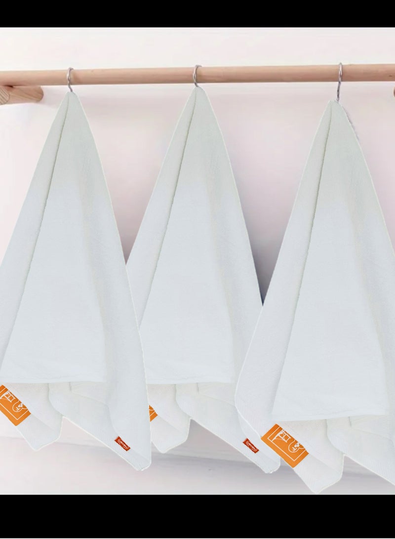 Hayat Premium Hotel Quality 100% Cotton Hand Towel Set 600 GSM Supersoft and Highly Absorbent ,Multipurpose Use ,40*70 cm (Pack 6 Pieces, White) - Image 3