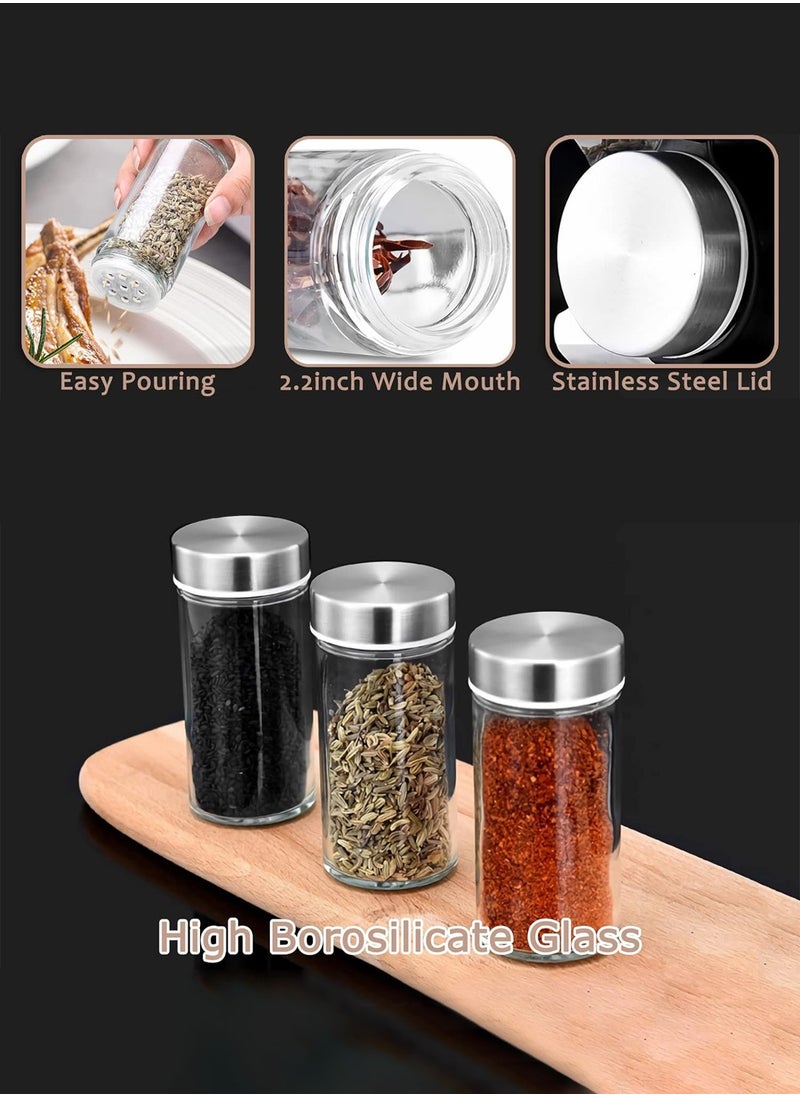 LEOKOR 20 Pcs Spice Jars Set with Spice Rack, Spice Rack Organizer Seasoning Rack for Kitchen Countertop Stainless Steel Spice Rack with Funnel and Spice Labels  - Image 5