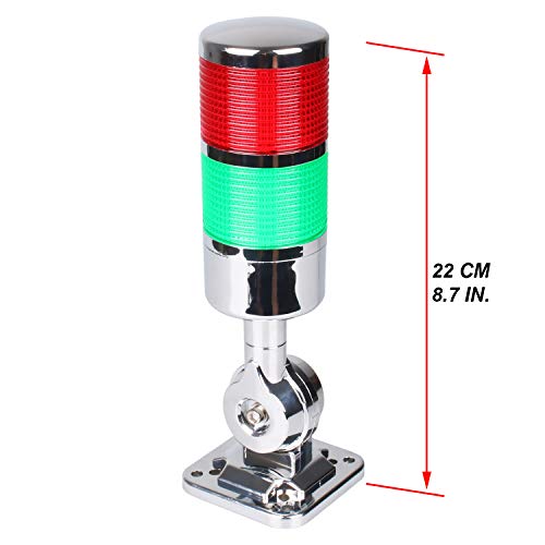 LUBAN 12-24V LED Stack Tower Lights, Industrial Warning Lights, Andon Lights, Column Signal Tower Indicator Lamp Beacon, Continuous/Flashing Light Switchable, 2 Layer (with Buzzer) - Image 2