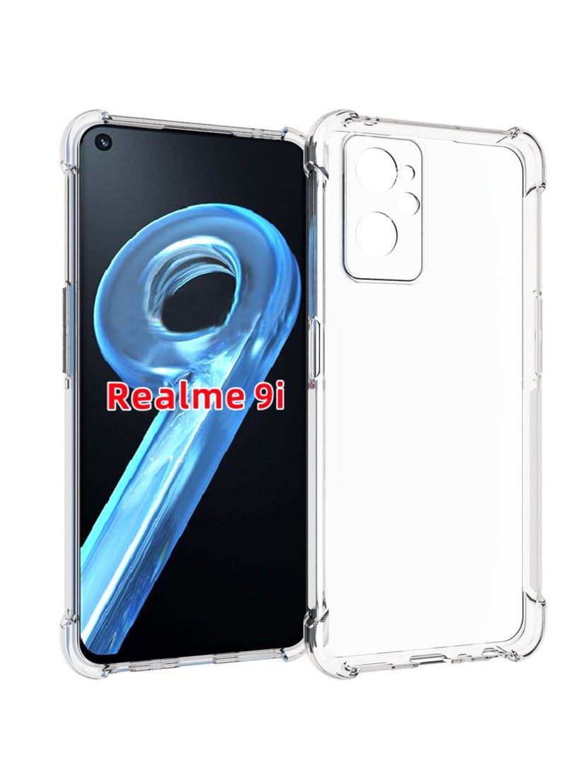 Realme 9i 4G Clear Case Cover with Clear TPU Four Corners Airbags Anti-Scratch Protective Back Cover Transparent Soft Duty Shockproof Protector Anti-Dust Comfortable Protection - Image 1