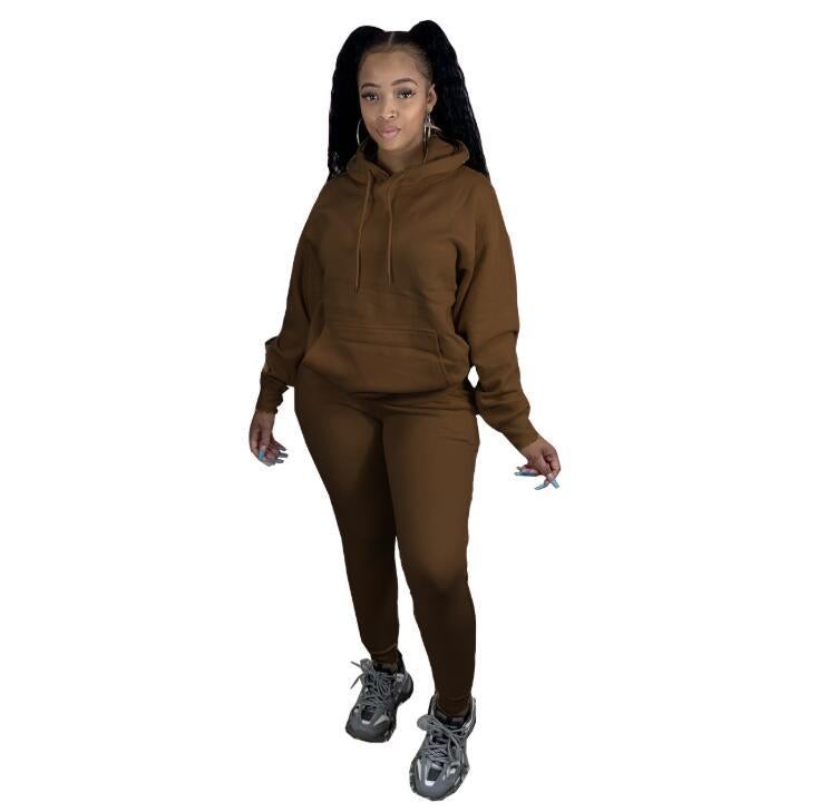 9630# Womens Casual Sweater  Pants Set big red - Image 2