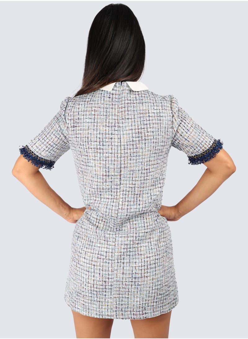 VERO MODA - Women's Collared Neck Rear Zipp Closer Freda Dress in Snow white - Image 1