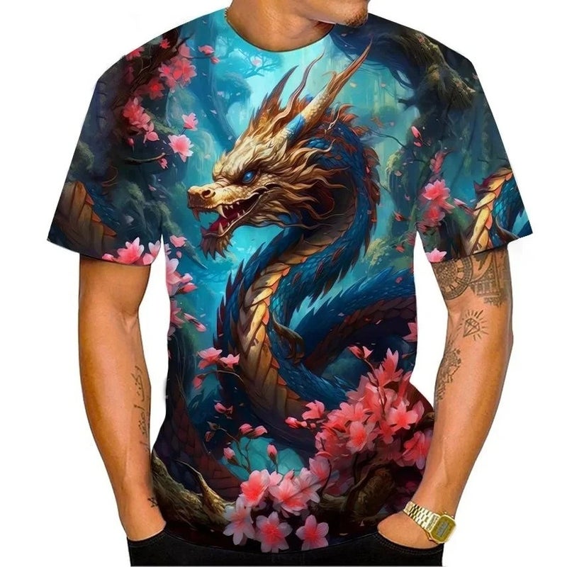 Dragon Totem Series 3D Printing Men'S Casual Short-Sleeved T-Shirt New Men'S T-Shirt Supply - Image 4