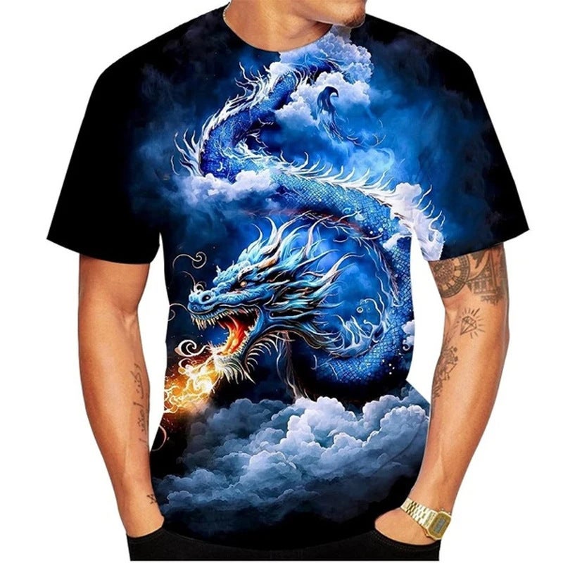 Dragon Totem Series 3D Printing Men'S Casual Short-Sleeved T-Shirt New Men'S T-Shirt Supply - Image 2