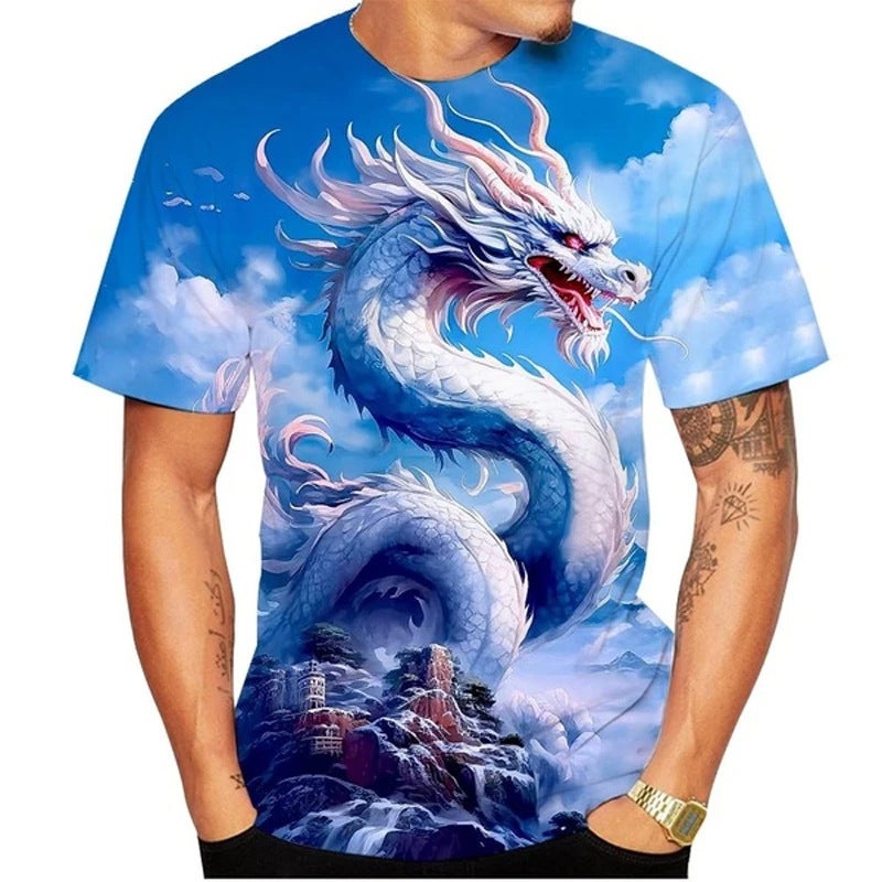 Dragon Totem Series 3D Printing Men'S Casual Short-Sleeved T-Shirt New Men'S T-Shirt Supply - Image 3