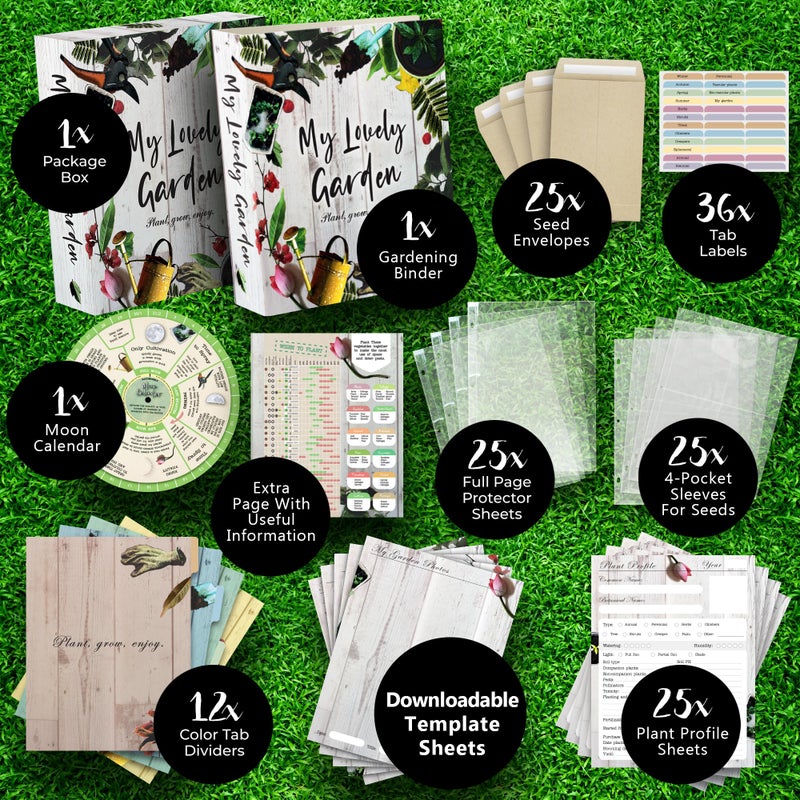 CraftSaints Garden Journal, 3 Ring Full Page 8.5x11" Binder. Seed Packet Organizer Kit, Perfect Planner & Almanac & Notebook for Gardeners and Farmers - Image 2