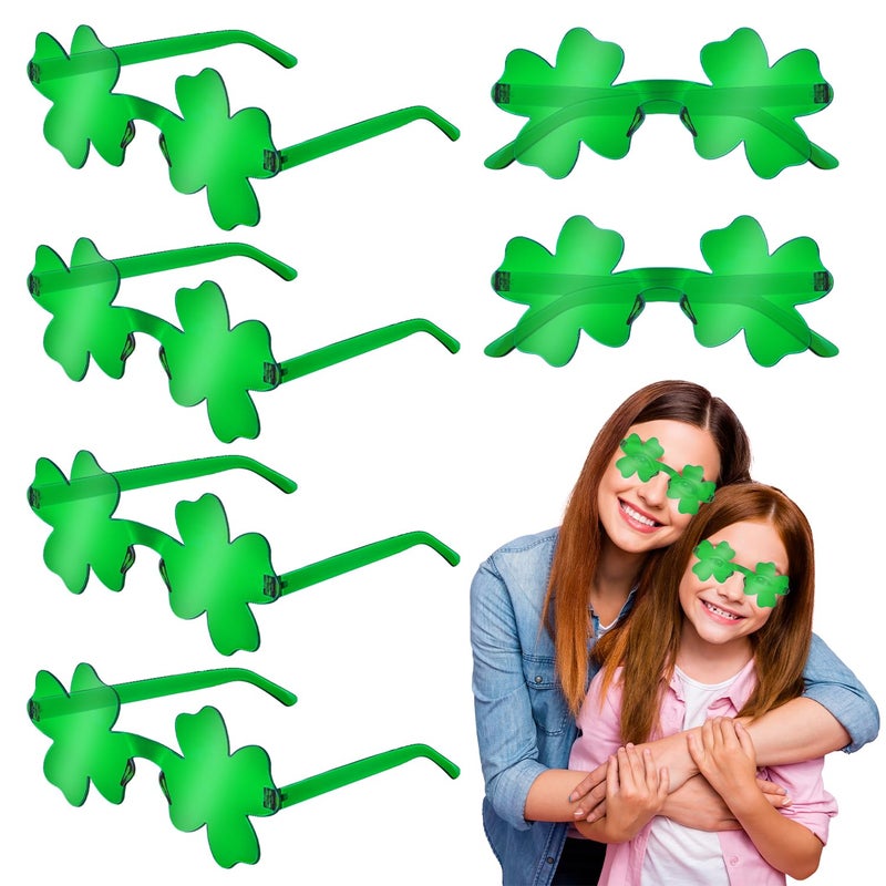 Leetous St Patricks Day Green Shamrock Accessories 12 PCS, Saint Patricks Four Leaf Clover Glasses Party Favor Supplies, Irish One Size Sunglasses Gifts Decoration Stuff Photo Props for Parade Costume Outfit - Image 1