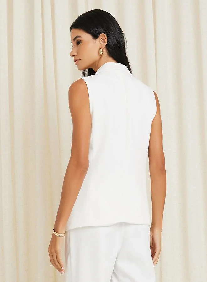 Styli Tailored Double Breasted Longline Waistcoat Top