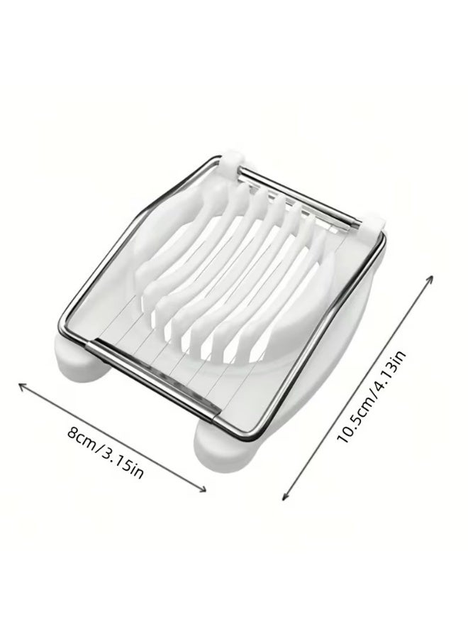 Goolsky طقم قاطع البيض وقطاعات البيض متعدد الوظائف 2 في 1 المتين، قاطع بيض يدوي بأسلاك فولاذية مقاومة للصدأ، قاعدة بلاستيكية سهلة التنظيف، أداة مطبخ للبيض المسلوق - شرائح، قطع مثلثية ومكعبات - عبوة من 1 - Image 2