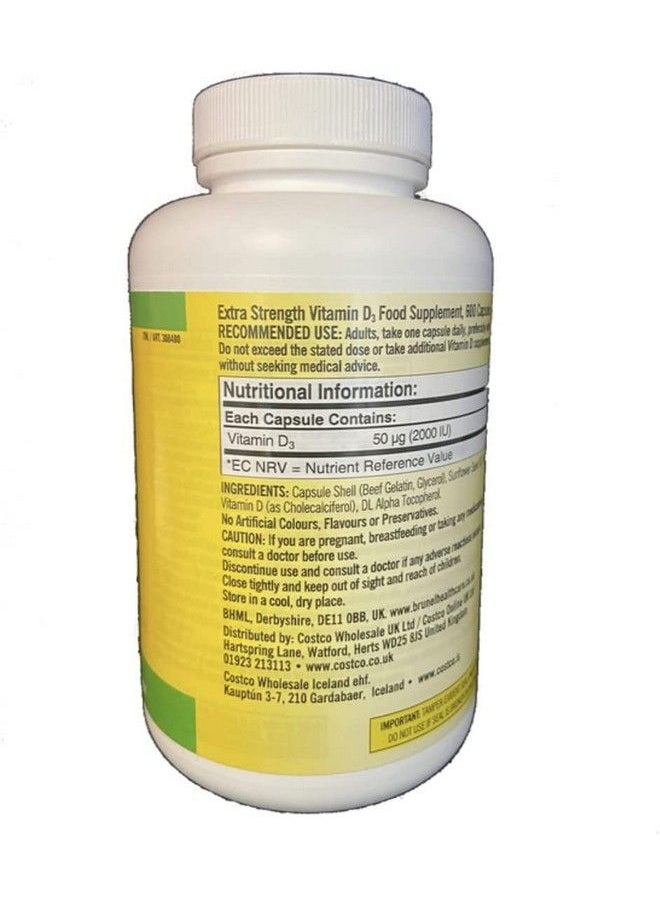 Kirkland Signature - Kirkland Maximum Strength Vitamin D3 600 Softgels (Pack Of 2) - Image 1