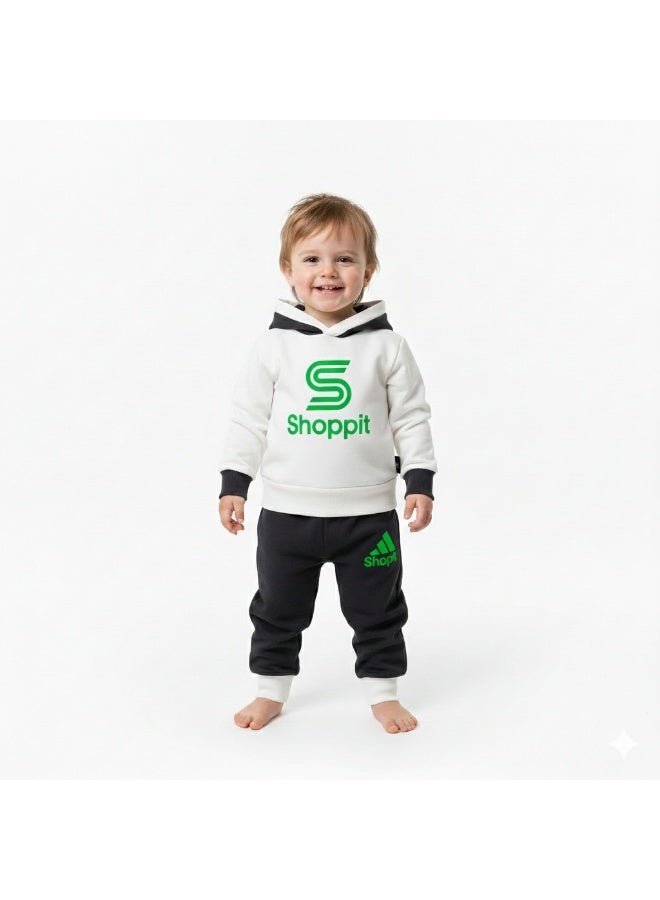 Stylish children's pajama set, hoodie and pants, Melton cotton, comfortable design for everyday wear. 2 years