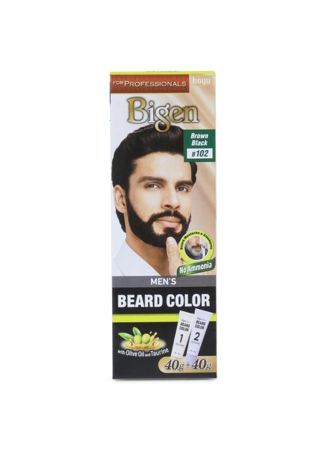 Bigen Professional Beard colour B102 Brown Black| Leaves no Stains, 40g+40g - Image 1