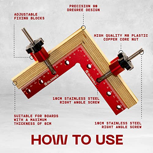 Silginnes 90 Degree Positioning Squares Right Angle Clamps for Woodworking, 4 Pack（5.5"*5.5"）Aluminium Alloy Corner Clamp Woodworking Carpenter Clamping Tool for Picture Frame Box Cabinets Drawers (4) - Image 4