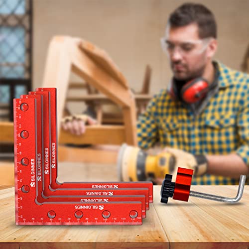 Silginnes 90 Degree Positioning Squares Right Angle Clamps for Woodworking, 4 Pack（5.5"*5.5"）Aluminium Alloy Corner Clamp Woodworking Carpenter Clamping Tool for Picture Frame Box Cabinets Drawers (4) - Image 5