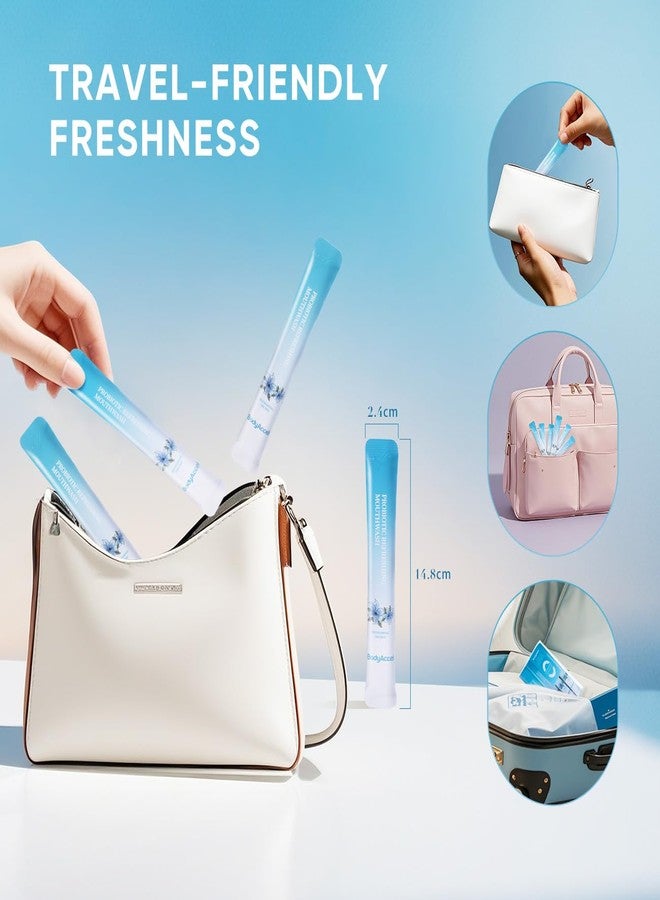 بودي أكسيل غسول الفم BodyAccel بحجم مناسب للسفر، غسول فم محمول برائحة منعشة، خالٍ من الكحول، غسول فم بنكهة النعناع المنعشة للبالغين 7.4 أونصة سائلة (11 مل × 20) - Image 5