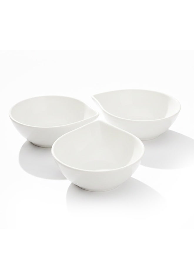 Shallow MAY 3PCS White Porcelain Bowls  12cm Iftar Serving Set for Dates, Nuts & Ramadan Iftar Serving & Timeless - Image 5