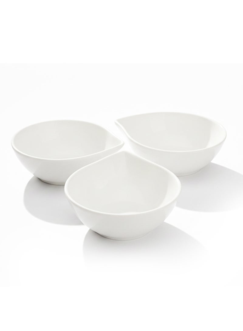 Shallow MAY 3PCS White Porcelain Bowls – 12cm Iftar Serving Set for Dates, Nuts & Ramadan Iftar Serving & Timeless - Image 4