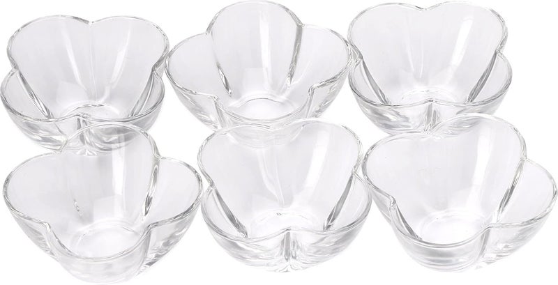 Somil MultiPurpose Tableware SnackVegetable Serving Bowl Set of 6 Glass Clear Round BowltB6B - Image 1