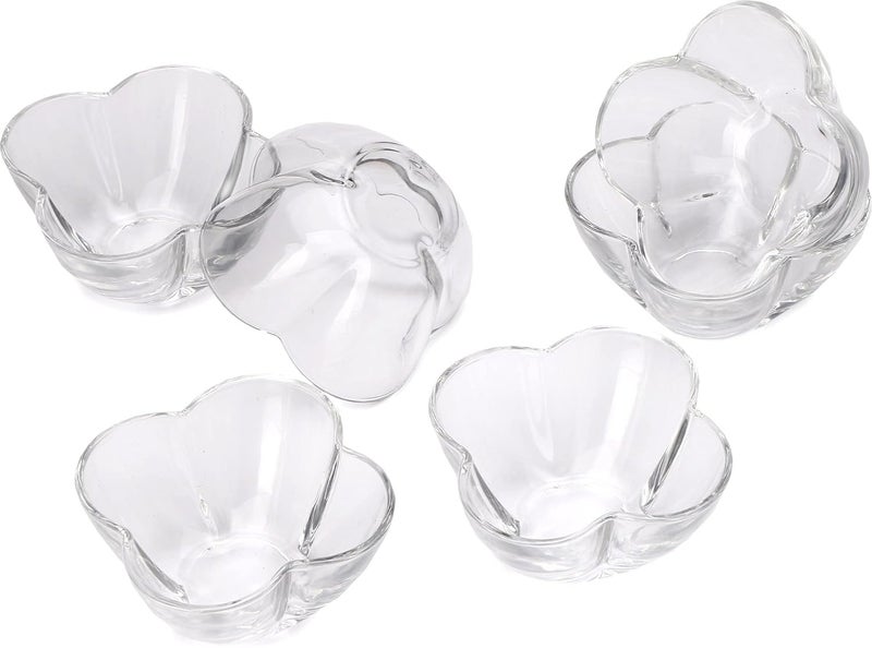 Somil MultiPurpose Tableware SnackVegetable Serving Bowl Set of 6 Glass Clear Round BowltB6B - Image 4