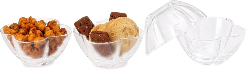 Somil MultiPurpose Tableware SnackVegetable Serving Bowl Set of 6 Glass Clear Round BowltB6B - Image 5