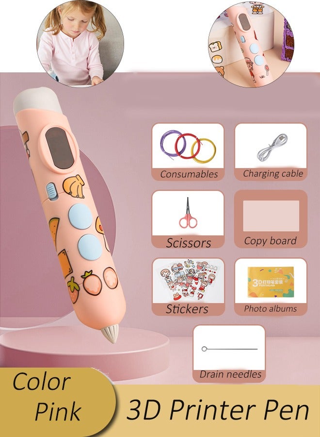 Generic 3D Low Temperature Printing Pen Set Long Battery Life DIY Graffiti Model 3D Pen Creative 3D Stereoscopic Painting Pen Children Adult Gift USB Charging Children Creative Painting Pen Children Birthda  - Image 1