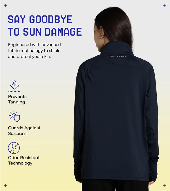BLUE TYGA Womens Sunscreen Jacket ICE Pro – UPF 50+ Cooling Jacket for Men & Women|Cool Rush Pro Tech,UV Protection,Breathable,Sweat-Wicking, Anti-Microbial, Lightweight Sun Hoodie for Outdoor Sports & Travel - Image 3