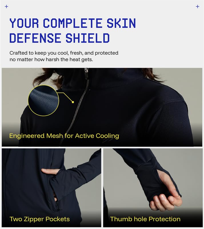 BLUE TYGA Womens Sunscreen Jacket ICE Pro – UPF 50+ Cooling Jacket for Men & Women|Cool Rush Pro Tech,UV Protection,Breathable,Sweat-Wicking, Anti-Microbial, Lightweight Sun Hoodie for Outdoor Sports & Travel - Image 5