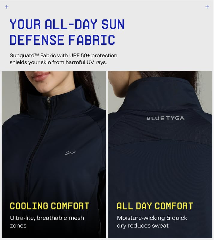 BLUE TYGA Womens Sunscreen Jacket ICE Pro – UPF 50+ Cooling Jacket for Men & Women|Cool Rush Pro Tech,UV Protection,Breathable,Sweat-Wicking, Anti-Microbial, Lightweight Sun Hoodie for Outdoor Sports & Travel - Image 4
