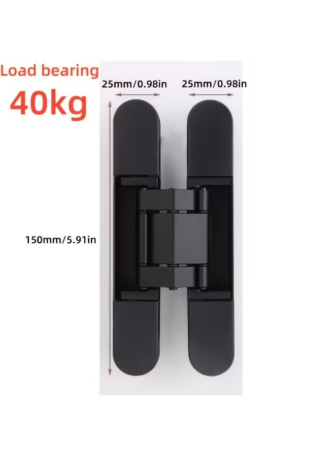 MHE Heavy-Duty Concealed Hinges – Hidden Door Hinges for Wooden & Flush Doors, Matt Black Finish, 6 Inch (150mm) Pack of 2 - Image 5