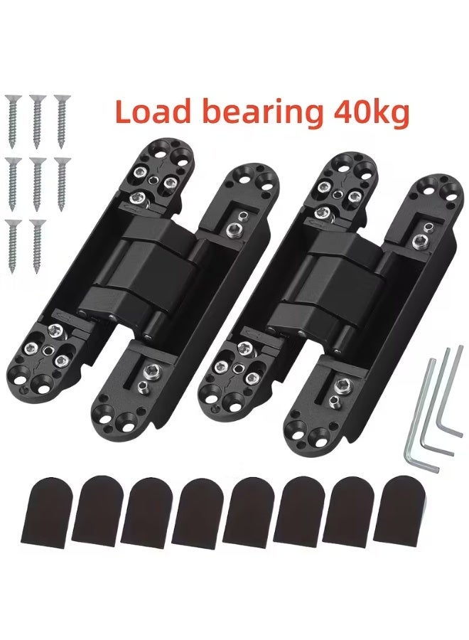 MHE Heavy-Duty Concealed Hinges – Hidden Door Hinges for Wooden & Flush Doors, Matt Black Finish, 6 Inch (150mm) Pack of 2 - Image 1