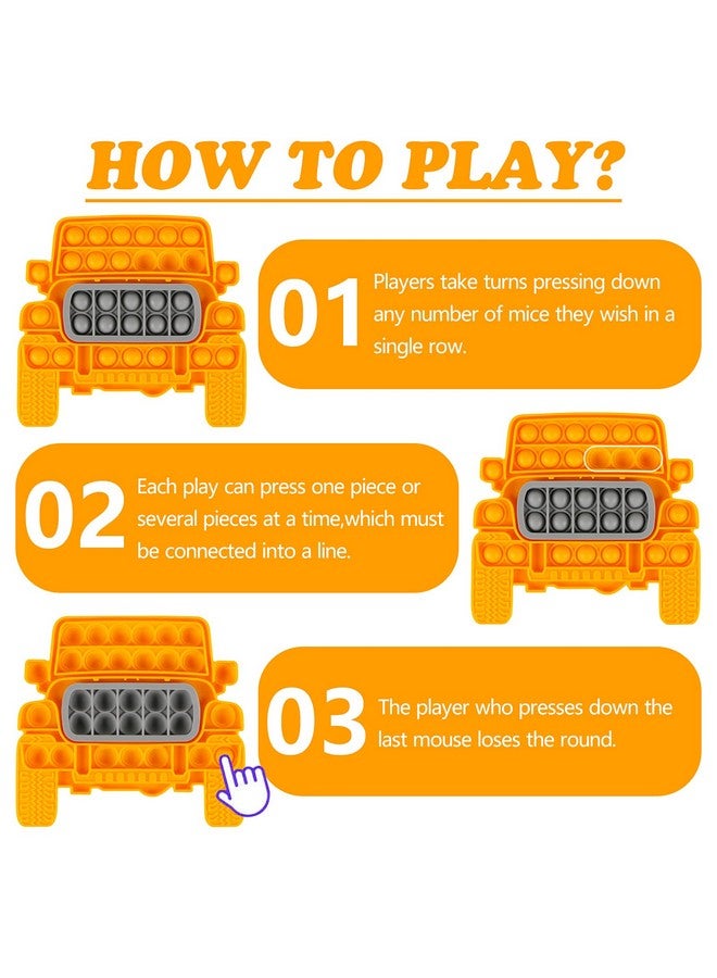 EVERMARKET 4 Pack Push Pop Bubble Sensory Fidget Toys,Rainbow Simple Fidget Toy Pack Bubble Popper Silicone Squeeze Toy Stress Relief Hand Toys Popping Game(Excavator,SUV,Aircraft, Police Car) - Image 4