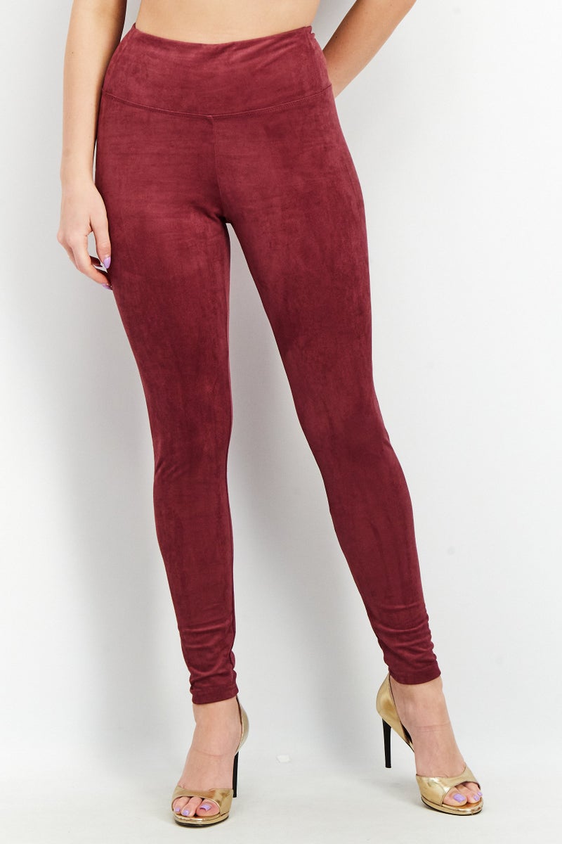 Bagatelle Women Regular Fit Slid Pull On Pants, Maroon - Image 1
