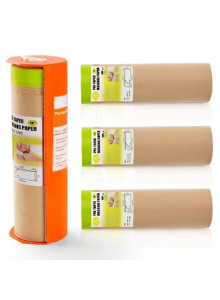 Pre-Taped Masking Paper With Dispenser - 18" X 66' Painters Paper And Tape Attached For Painting House, Automotive Paint Masking Paper Roll For Windows, Cars, Auto-Body (1 Dispenser 4 Refills) - pzsku/Z8C85F4086A09EEC4AAF7Z/45/_/1731922303/2674d22d-cbe4-4d31-b4ed-4ea7c5e57469