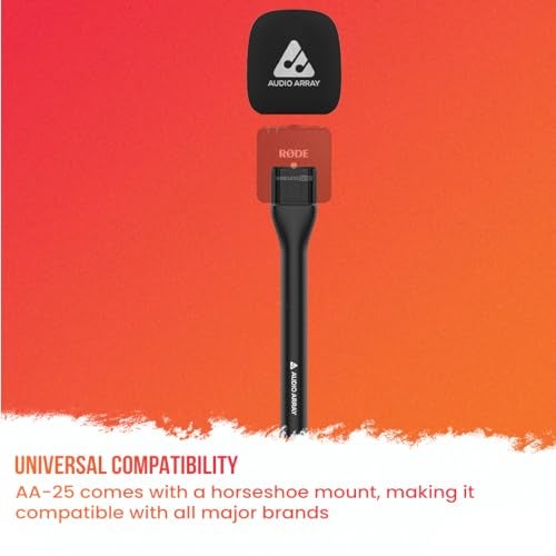 Audio Array AA-25 Handheld Microphone Interview Adapter for Wireless Lapel Microphones | Supports, Rode Go, DJI, Hollyland mics etc | Foam Cover with Built-in Cold Shoe Mount - Image 3