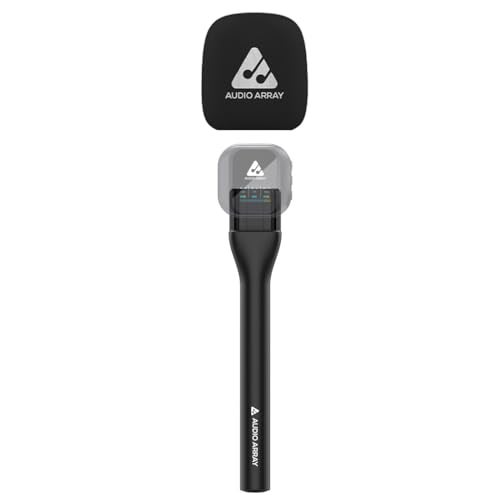 Audio Array AA-25 Handheld Microphone Interview Adapter for Wireless Lapel Microphones | Supports, Rode Go, DJI, Hollyland mics etc | Foam Cover with Built-in Cold Shoe Mount - Image 1
