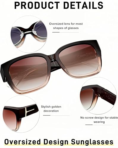 KANASTAL Over Glasses Sunglasses Women Men Polarized and UV400 Protection Oversized Fit Over Sun Glasses Fashion Wrap Around Brown Lens Shades - Image 4