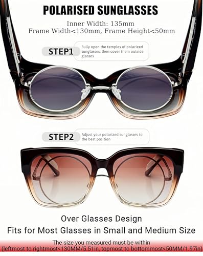 KANASTAL Over Glasses Sunglasses Women Men Polarized and UV400 Protection Oversized Fit Over Sun Glasses Fashion Wrap Around Brown Lens Shades - Image 5
