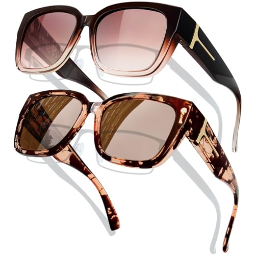 KANASTAL Over Glasses Sunglasses Women Men Polarized and UV400 Protection Oversized Fit Over Sun Glasses Fashion Wrap Around Brown Lens Shades - Image 1