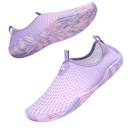 Stelle Water Shoes for Women Men Barefoot Quick Dry Aqua Socks for Swim Beach River Pool Surf Yoga ShowerLilac7MW - Image 1