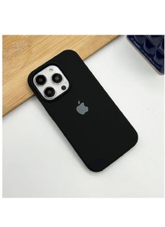 Generic iPhone 15 Series Liquid Silicone Case Cover With Logo Black