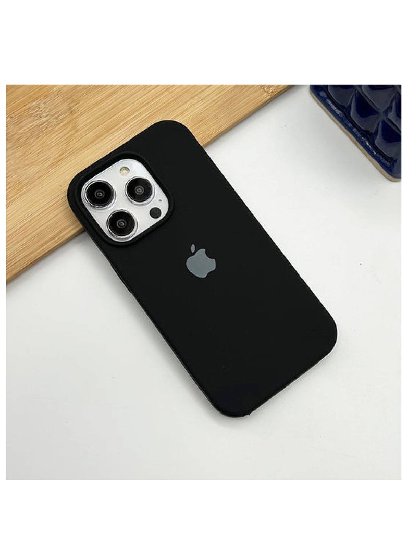 Generic - Generic iPhone 15 Series Liquid Silicone Case Cover With Logo Black - Image 1