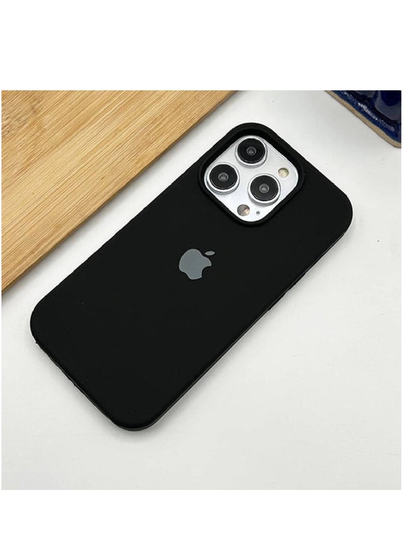 Generic - Generic iPhone 15 Series Liquid Silicone Case Cover With Logo Black - Image 1