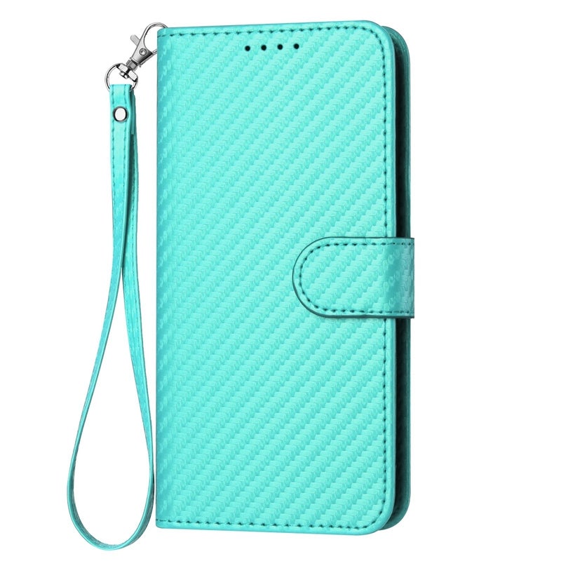 HuHa Protective Cover For Xiaomi Redmi Note 13 Pro 5G YX0070 Carbon Fiber Buckle Leather Phone Case with Lanyard(Light Blue) - Image 2