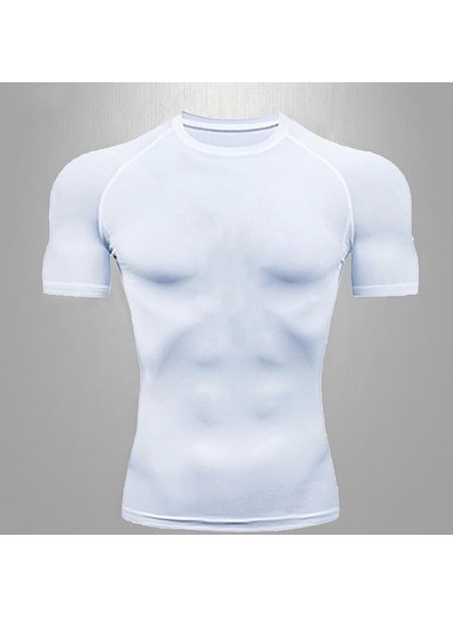 Men's Compression Shirts Short Sleeve Athletic Tops, Cool Dry Workout Shirt Sports T-Shirt - Image 4