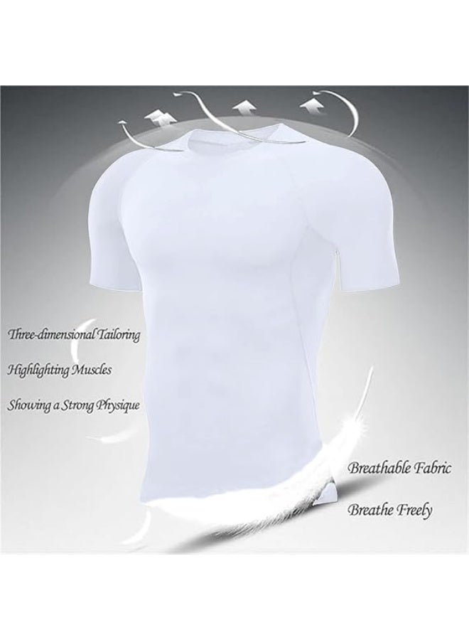 Men's Compression Shirts Short Sleeve Athletic Tops, Cool Dry Workout Shirt Sports T-Shirt - Image 3